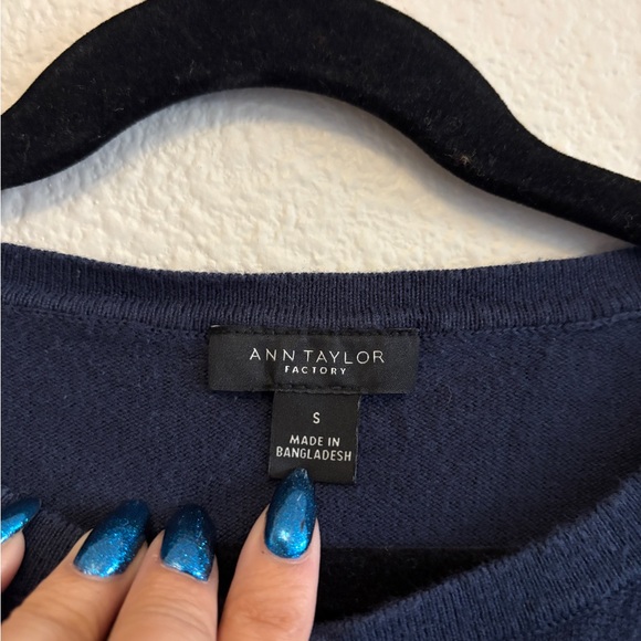 Ann Taylor Navy Blue Cardigan Sweater - Picture 2 of 2